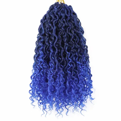 Miniatura 30 de Cabello de Crochet de 8 Pulgadas para Mujeres Negras, 7 Paquetes de Cabello de Crochet Goddess Locs con Puntas Rizadas, Locs Falsos Cortos con Bucle