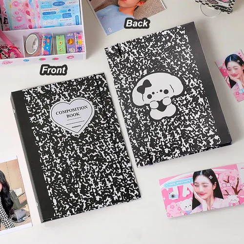 Miniatura 4 de Carpeta A5 Kpop - Álbum de tarjetas fotográficas con 20 fundas interiores de 3 pulgadas para álbum de fotos en hojas sueltas, recargable, 6 anillos