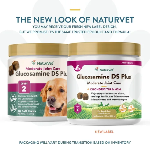 Miniatura 2 de NaturVet – Glucosamina DS Plus - Nivel 2 Cuidado Moderado – Apoya la Función Saludable de Cadera y Articulaciones – Mejorado con Glucosamina, MSM