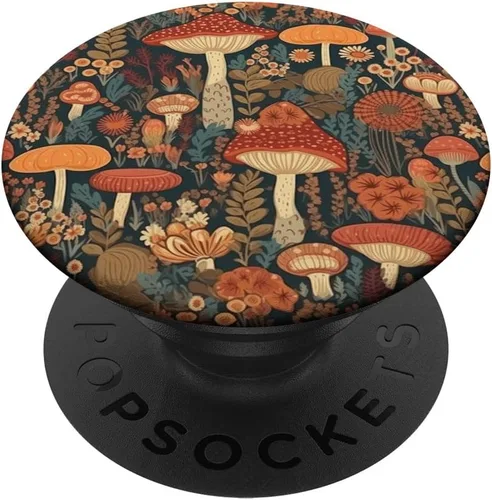 PopSockets retro vintage con diseño de flores, hippie, estético, cottagecore, hongos, intercambiables, PopGrip