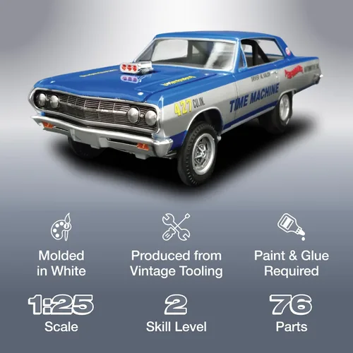 Miniatura 2 de AMT 1965 Chevy Chevelle AWB Time Machine 1:25 Kit de modelo a escala