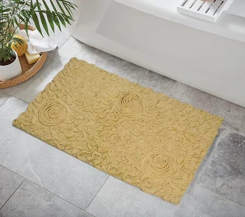 Miniatura 147 de Home Weavers Bell Flower Collection - Tapetes de baño copetudos 100 % algodón, extrasuaves y absorbentes, antideslizantes, lavables a máquina, lino