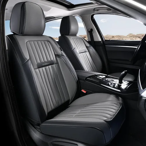 Miniatura 59 de Coverado Fundas de Asiento Delantero para Automóvil, 2 Piezas Fundas de Asiento de Cuero para Automóviles, Protector de Asiento de Automóvil Solo