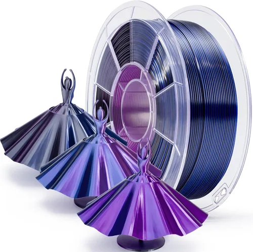 Miniatura 42 de ZIRO Filamento PLA, Filamento de Impresora 3D de Seda de Coextrusión de Triple Color 1.75mm, para Bolígrafo de Impresora 3D, Carrete PLA Multicolor
