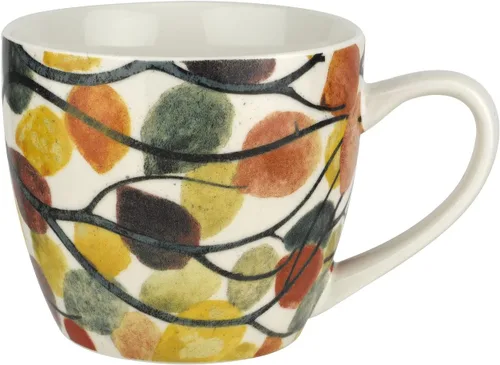 Pimpernel Taza de porcelana de hojas bailarinas de 16 onzas – Taza de café y té con obras de arte inspiradas en la naturaleza, vajilla grande y