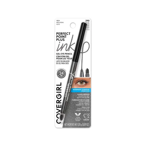 Miniatura 7 de COVERGIRL Perfect Point Plus - Lápiz de ojos de gel de tinta, pigmentado, de larga duración, fórmula vegana, negro azabache mate 275, 0.01 onzas