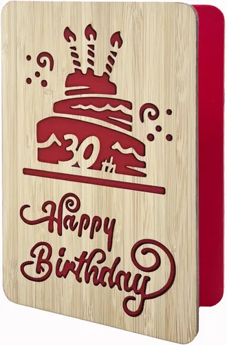 Miniatura 9 de Tarjeta de felicitación de feliz cumpleaños número 21, tarjeta de cumpleaños hecha a mano, tarjetas de felicitación de madera, tarjeta de cumpleaños