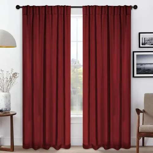 Miniatura 12 de BLUENILEMILLS Paneles de cortinas opacas para oscurecer la habitación con bolsillo para barra/pestañas traseras, cortinas perfectas para ventanas