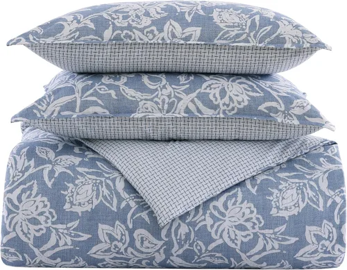 Miniatura 10 de Nautica Juego de edredón individual, ropa de cama reversible con funda a juego, decoración floral para habitación, artículos esenciales para Tortola