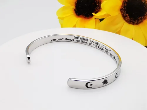 Miniatura 118 de Pulseras inspiradoras para mujer, joyería de acero inoxidable, con refranes, pulsera motivacional con mensaje oculto, pulseras grabadas para mejor