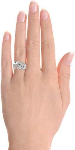 Miniatura 3 de Ice Gems Anillo de plata de ley con topacio blanco y aguamarina