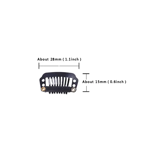 Miniatura 6 de YANTAISIYU 24 unids/1.102 in 8 dientes Metal peluca clips con goma Snap Clips para peluca Hairpiece Hair Extension Accesorios (negro)