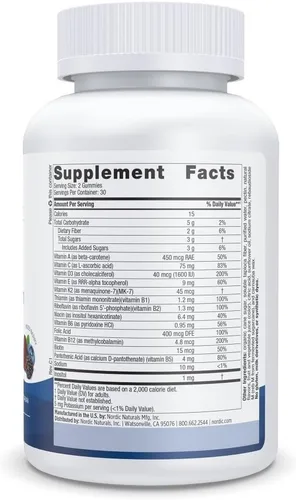 Miniatura 2 de Nordic Naturals Gomitas multivitamínicas para hombre, bayas mixtas, 60 gomitas - Apoyo para huesos saludables, vasos sanguíneos, energía e inmunidad