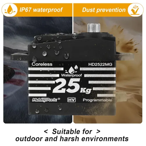 Miniatura 2 de HobbyPark Servo a prueba de agua RC Motor sin núcleo de alto par motor Metal Gear RC Digital Servo piezas para 1/8 1/10 RC Crawler SCX10 TRX4 RC