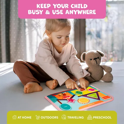 Miniatura 9 de Clever Fox Play Libro de actividades para niños pequeños de 1 a 3 años - Libro de mesa para bebés ocupados - Tablero de actividades de fieltro