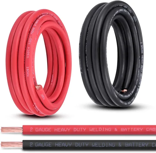 Miniatura 16 de Cable de Batería Calibre 2/0, 10 Pies Rojo + 10 Pies Negro 2/0 AWG Cable de Alambre de Soldadura de Cobre Puro, para Automotriz, Batería, Solar
