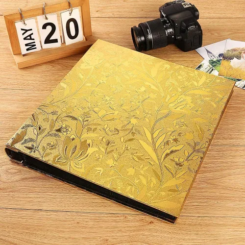 Miniatura 5 de Vienrose - Álbum de fotos 4x6, libro grande de fotos con 600 compartimentos, funda de piel sintética PU para álbum de boda, bebé, graduación Oro