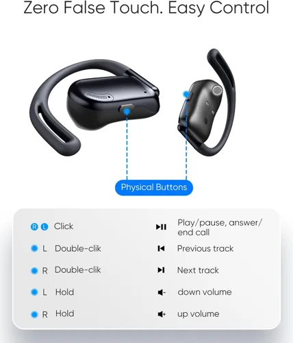 Miniatura 6 de Auriculares de oreja abierta, 0.28 onzas, ligeros, de próxima generación, Bluetooth 5.4, conducción de aire, auriculares inalámbricos con graves