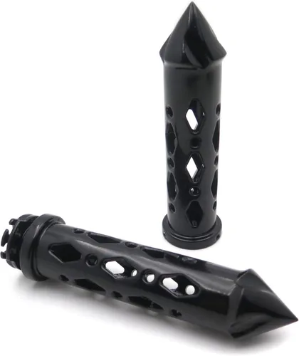 Miniatura 5 de TRHB121-22- Barras cromadas ahuecadas de 1" con agarre de espiga CNC compatibles con manillares Kawasak Sport Bikes