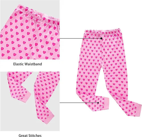 Miniatura 4 de KikizYe Conjunto de pijamas de manga larga para niñas pequeñas, 100% algodón