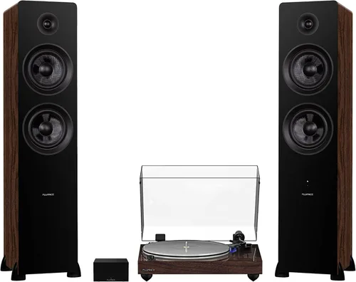 Miniatura 12 de Fluance RT85 Reference High Fidelity Vinyl Turntable (White), PA10 Phono Preamp and Ai81 Powered Floorstanding Speakers (Bamboo), Ortofon 2M Blue