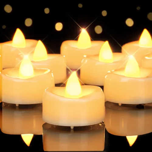 Miniatura 29 de merrynights - Velas LED sin llama, paquete de 12 velas pequeñas a pilas, velas para decoración de fiestas, hogar, bodas y otoño, 1.5 x 1.25 pulgadas