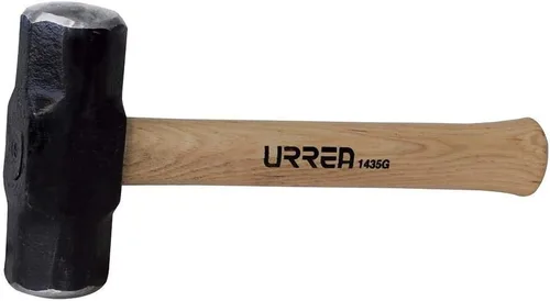 URREA Martillo de trineo - Martillo de perforación de cabeza de acero de 2 libras con cabeza de golpe forjada y mango de madera de nogal - 1433G