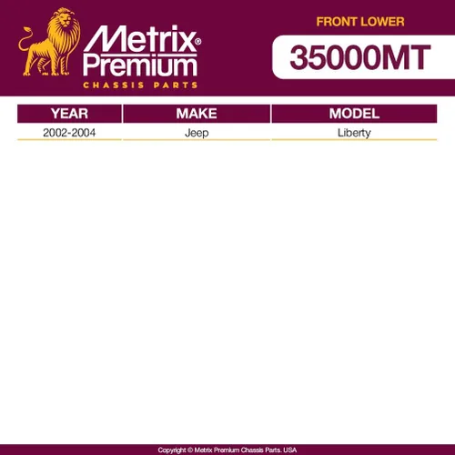 Miniatura 2 de Fabricado en Europa. Junta de rótula inferior delantera Metrix Premium K3199 para Jeep Liberty 2002-2004