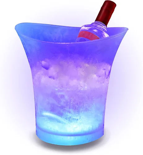 Miniatura 6 de SMETA Cubo de hielo LED para champán cerveza vino botella que cambia de color cerveza 5L enfriador de gran capacidad con LED, cubo de hielo portátil
