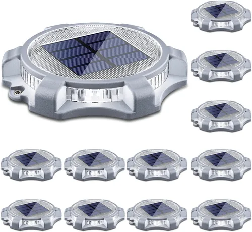 Miniatura 6 de SIEDiNLAR Luces solares para cubierta al aire libre, 2 modos, muelle LED, marcadores de entrada, luz impermeable para escalones, pasarela, escalera