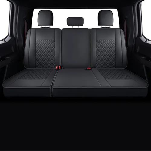 Miniatura 4 de LUCKYMAN CLUB Fundas de asiento delanteras F150 J03-Q3 con piel sintética impermeable, para Ford F150 2015-2025 y F250 F350 F450 2017-2025