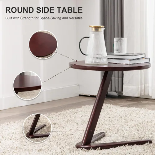 Miniatura 3 de Okeysen Juego de 2 Sillas de Acento con Mesa Auxiliar, Silla de Acento Moderna de Mediados de Siglo, Sillones Retro de Madera y Tela, Cómodo Sillón