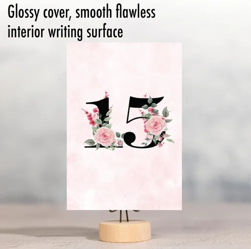 Miniatura 3 de NobleWorks - Tarjeta de felicitación del aniversario del 15º aniversario con sobre de 5 x 7 para hombres y mujeres (1 tarjeta) Pareja floral 15