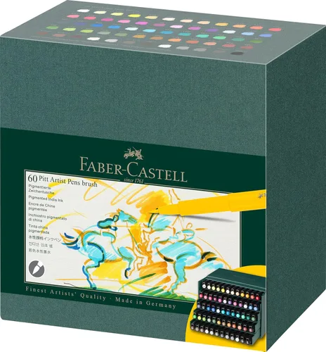 Miniatura 6 de Faber-Castell Art & Graphic Pitt Artist Pen Brush India Ink Pen, Summer Vibe, Cartera de 6, para arte, manualidades, dibujo, bocetos, hogar