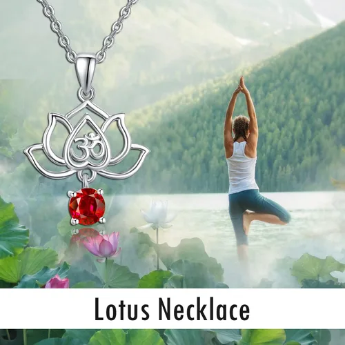 Miniatura 6 de TANGPOET Chakra Necklace Sterling Silver Lotus Pendant Necklace Healing Crystal Dragonfly Jewelry Birthday Christmas Gifts for Women Mom Daughter