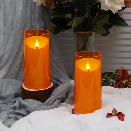 Miniatura 5 de NURADA - Velas sin llama con control remoto y temporizador - Velas LED de mecha 3D irrompible de acrílico que funcionan con pilas para mesas de cena
