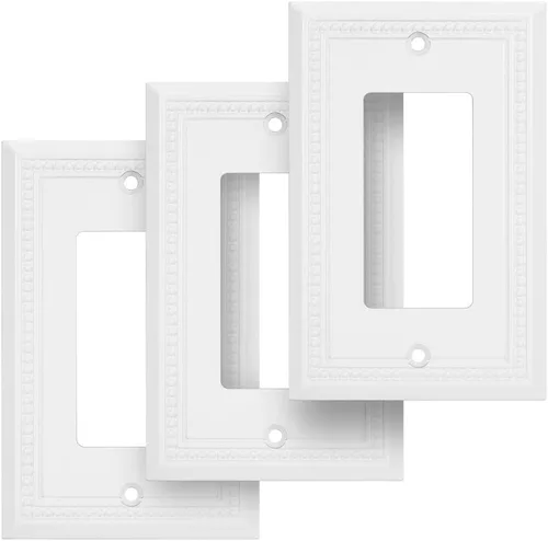 Miniatura 54 de Henne Bery Sunken Pearls - Placa de interruptor/placa de pared y cubierta de salida (decorador individual, 2 unidades, negro mate)