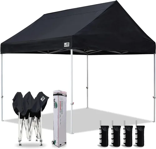 Miniatura 13 de Eurmax Tienda de campaña desplegable de Estados Unidos de 10 x 10, tienda de campaña para eventos de grado comercial con bolsa rodante patentada sin