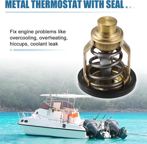 Miniatura 3 de X AUTOHAUX Kit de termostato marino 60C 140F con sello para Suzuki fueraborda DF80-DF300 para Yamaha Fueraborda F75-F150 HP Termostato Comp Water 60
