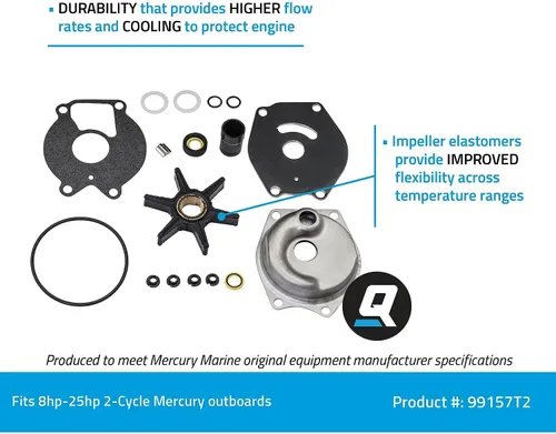 Miniatura 5 de Quicksilver 99157T2 Kit de reparación de bomba de agua superior para motores fueraborda Mercury Bigfoot de 4 tiempos