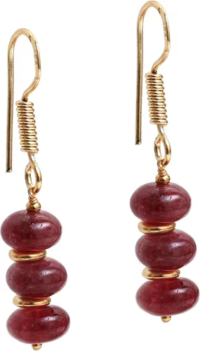 Miniatura 32 de Gempires - Aretes ligeros con cuentas hechas a mano, hipoalergénicos, chapados en oro, aretes colgantes para mujer