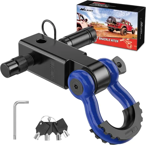 Miniatura 39 de Nilight Receptor de enganche de grillete de 2 pulgadas, 45000 libras, resistencia a la rotura, grillete de anillo en D de 3/4 pulgadas con pasador