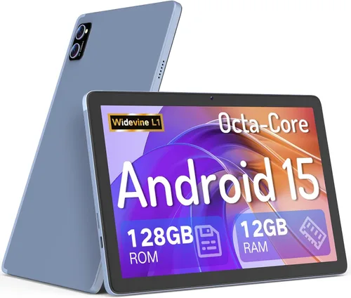 JUNYANG Tablet, Android 15 Tablets de 10.1 pulgadas con Octa-Core, 12GB+128GB+ 2TB ampliable, Tablet PC de pantalla táctil HD grande para adultos