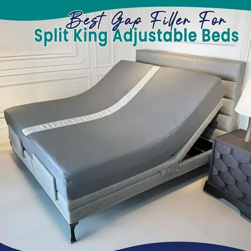 Miniatura 4 de Juego de convertidor de sábana bajera ajustable 2 en 1 con puente de cama individual (XL) a King Relleno de espacio King dividido para cama