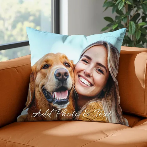 Almohada personalizada con imagen y texto, incluye inserto, almohada de fotos personalizada de doble cara | 5 tamaños y 10 colores opcionales,