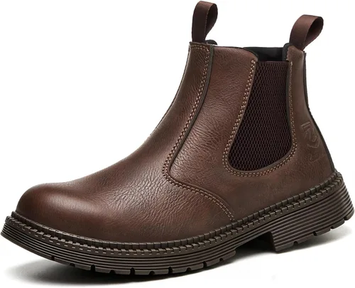 Miniatura 6 de Botas Chelsea unisex para adultos con puntera de acero, zapatos industriales de construcción para hombres, impermeables, ligeras, cómodas, botas