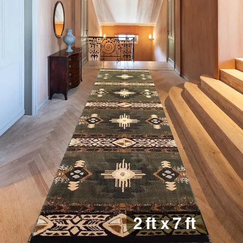 Miniatura 20 de YHSF South West - alfombra estilo nativo americano del suroeste C318 - fácil de limpiar, gruesa, suave, duradera, alfombra inspirada en tribus