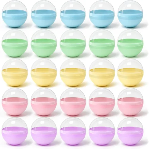 50 Cápsulas de Máquina Expendedora de Colores de 2 Pulgadas, Cápsulas de Máquina de Chicles, Recipiente de Bolas de Plástico, Bolas Rellenables para