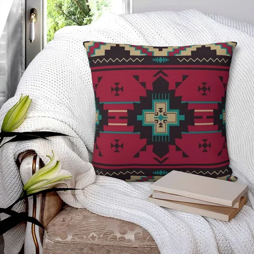 Miniatura 7 de IVSYCOF Fundas de almohada decorativas estilo sudoeste azteca para nativos americanos, funda de cojín cuadrado para sofá de casa, funda de cojín