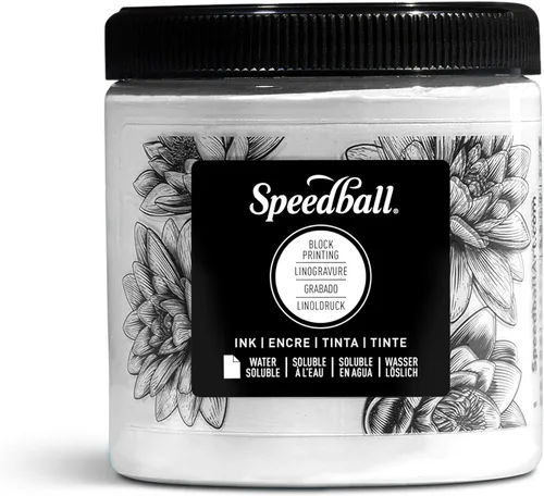 Miniatura 55 de Speedball Tinta de impresión en bloque soluble en agua 3815 – Color intenso con acabado satinado AP no tóxico 8 onzas líquidas, peltre